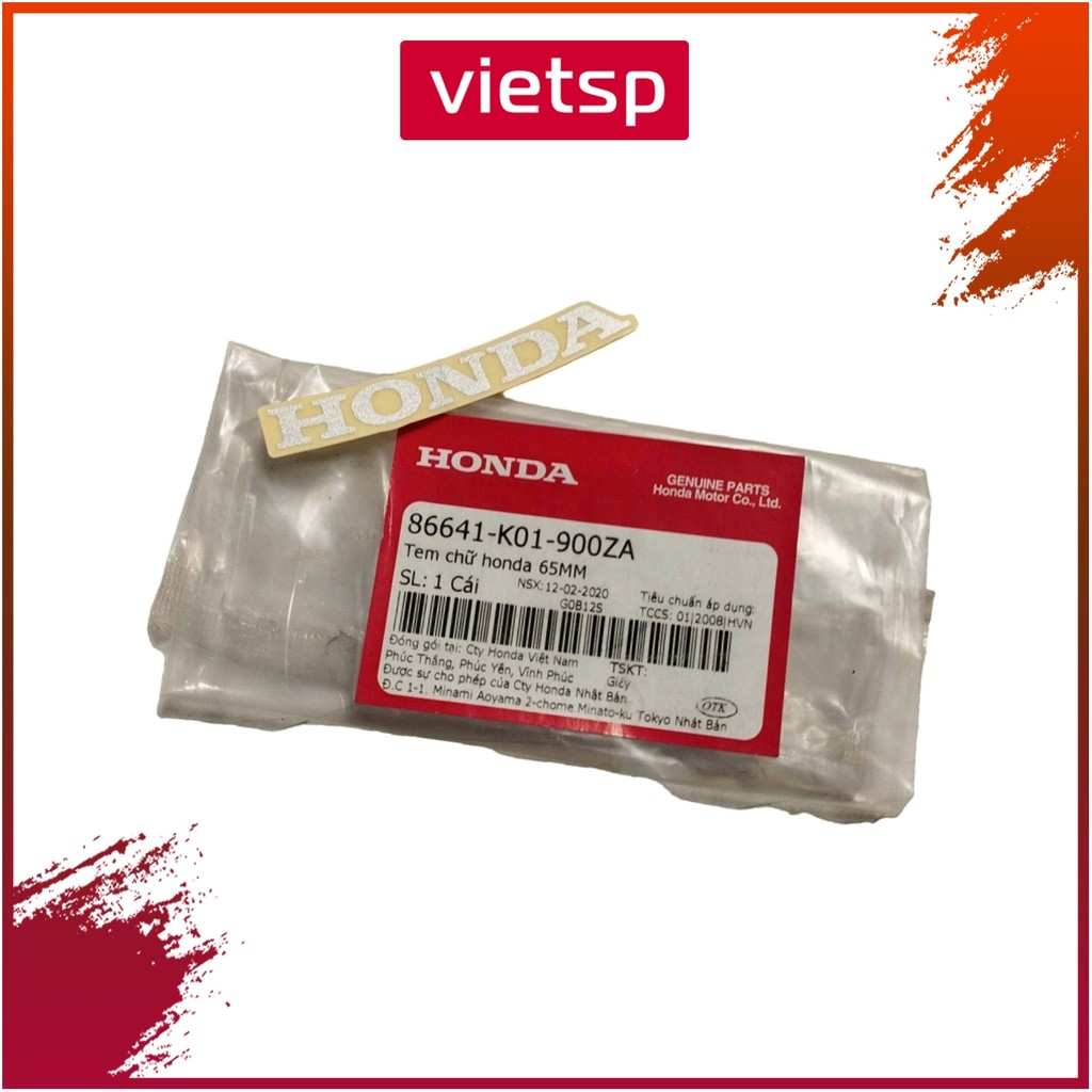 Tem Chữ Honda 65Mm HONDA Sh / Wave (86641K01900ZA)