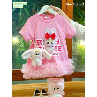 S4706 - Váy Sofia Candy Baby Three màu hồng nhạt bé gái size 2-12y