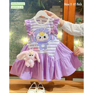 S4743 - Váy Sofia Candy Baby Three kẻ tím bé gái size 2-12y