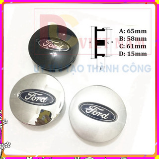 Logo biểu tượng chụp mâm, vành, bánh xe ô tô - Đường kính 65mm - 3 màu - Mã: FORD-65 - HÀNG CHÍNH HÃNG .
