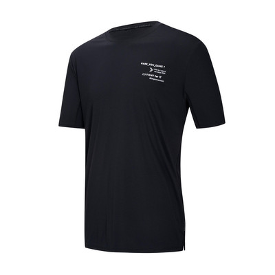 Áo thun tập fitness nam ngắn tay cổ tròn thoáng khí N07A Essential đen DECATHLON Domyos 8841484
