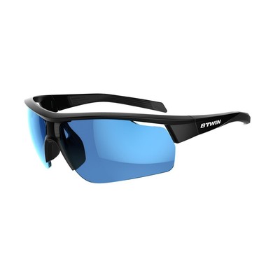 Kính mát đạp xe roadr 500 loại 3 cho người lớn đen/xanh dương DECATHLON VAN RYSEL mã 8503316