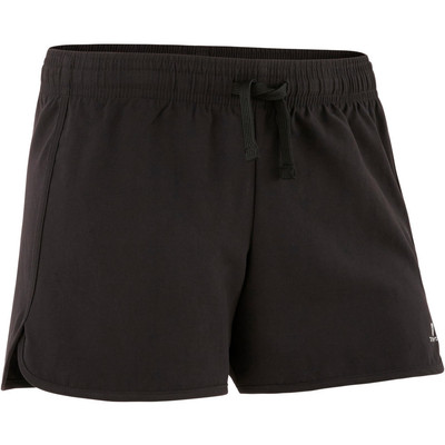 Quần short thoáng khí tập gym cho bé gái w500 đen Decathlon DOMYOS mã 8516803