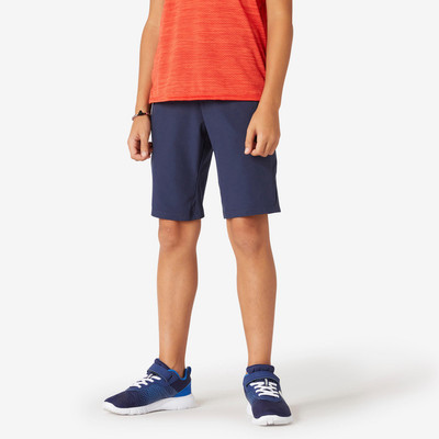 Quần short tập gym thoáng mát w500 cho bé trai xanh dương Decathlon DOMYOS mã 8587572