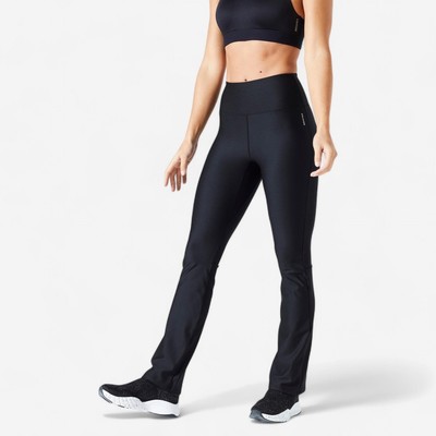 Quần legging tập fitness nữ dáng suông fti 100 đen Decathlon DOMYOS mã 8739233