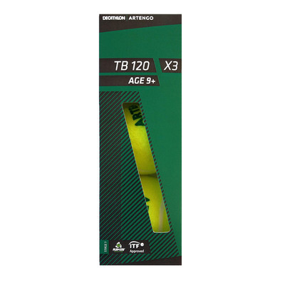 Hộp 3 quả bóng tennis tb120 xanh lá cây Decathlon ARTENGO mã 8590424