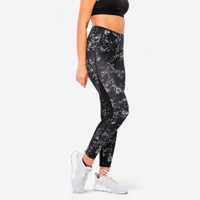 Quần legging tập gym nữ lưng cao fti500a đen Decathlon DOMYOS mã 8806061