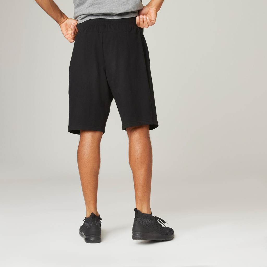 Quần short tập fitness 500 cho nam đen Decathlon DOMYOS mã 8405360