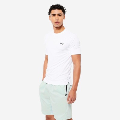 Áo thun tập gym nam thoáng khí essential trắng Decathlon DOMYOS mã 8871330