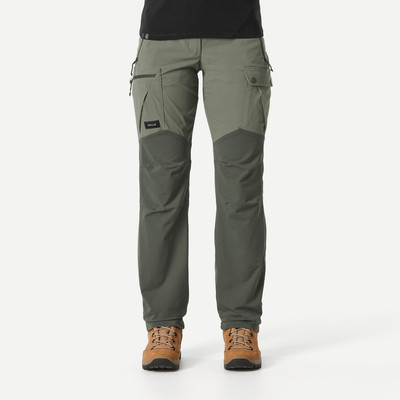Quần dài trekking nữ siêu bền mt500 kaki Decathlon FORCLAZ mã 8787772