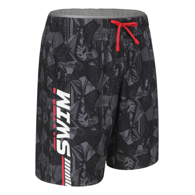 Quần short đi bơi nam 100 geo đen Decathlon NABAIJI mã 8862064