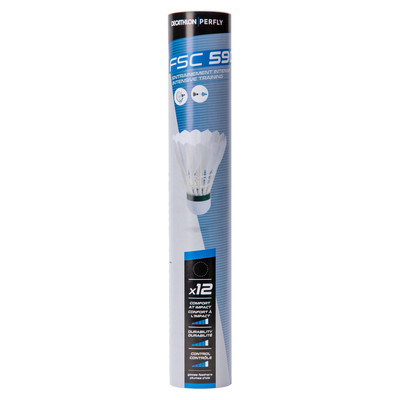Hộp 12 quả cầu lông bằng lông vũ tốc độ 77 fsc 590 Decathlon PERFLY mã 8403769