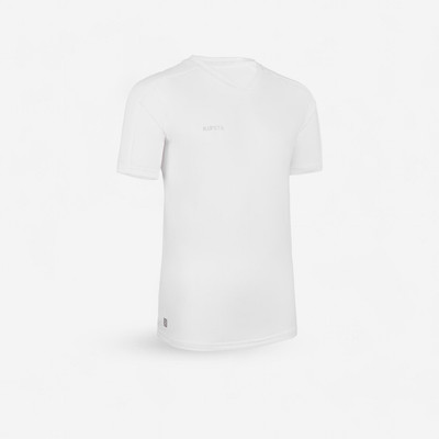 Áo thun đá bóng trẻ em ngắn tay essential trắng Decathlon KIPSTA mã 8817148