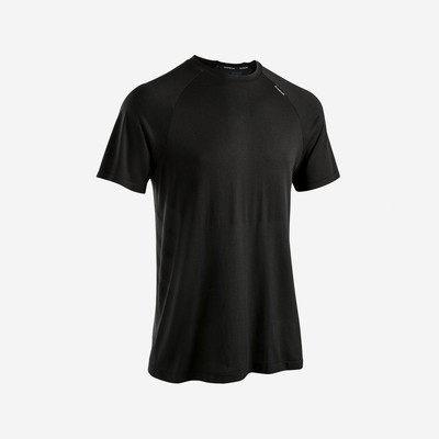Áo thun chạy bộ nam không đường may run 500 comfort đen Decathlon KIPRUN mã 8861685