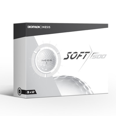 Gói 12 bóng chơi golf soft 500 trắng DECATHLON INESIS mã 8489444