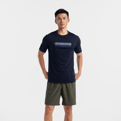Áo thun tập gym nam essential xanh đen Decathlon DOMYOS mã 8882013