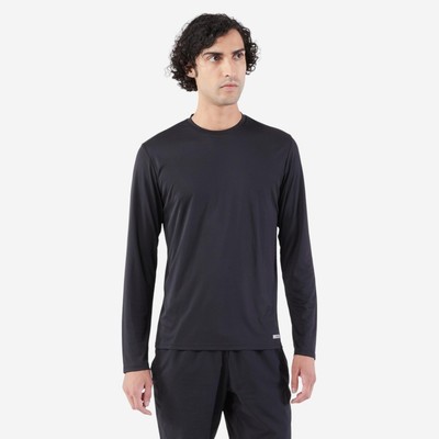 Áo thun chạy bộ nam chống tia UV Run Dry 500 đen Decathlon KIPRUN 8817439