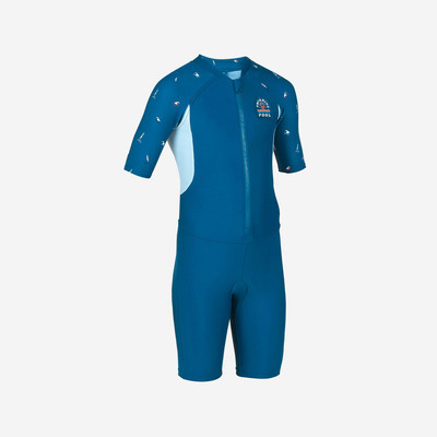 Đồ bơi liền thân bé trai ngắn tay 100 xanh dương DECATHLON NABAIJI mã 8772634