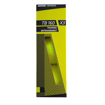 Hộp 3 quả bóng tennis tb160 vàng DECATHLON artengo mã 8600512