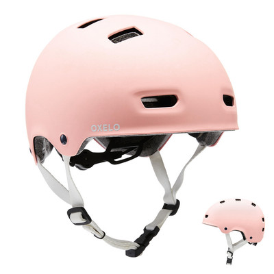 Mũ bảo hiểm trượt patin mf500 hồng DECATHLON oxelo mã 8586685