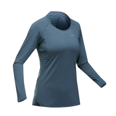 Áo thun hiking dài tay mh550 cho nữ xanh xám DECATHLON quechua mã 8569507