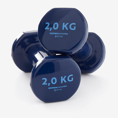 Bộ 2 tạ cầm tay 2 kg xanh dương đậm DECATHLON DOMYOS mã 8336573