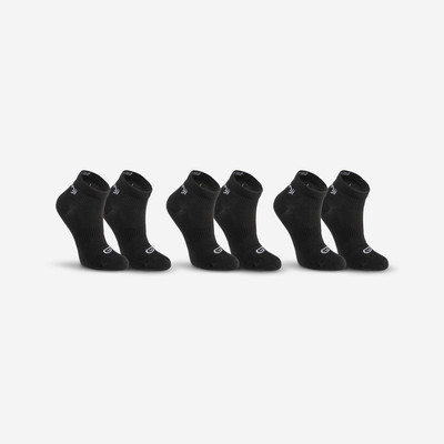 Tất vớ chạy bộ cổ thấp cho trẻ em đen gói 3 đôi DECATHLON kiprun mã 8578188