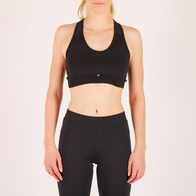 Áo bra thể thao tập cardio fitness 100 cho nữ đen DECATHLON DOMYOS mã 8503299