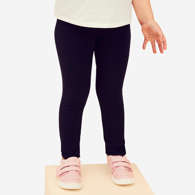 Quần legging tập gym trẻ em 100 cho bé gái đen DECATHLON DOMYOS mã 8556390