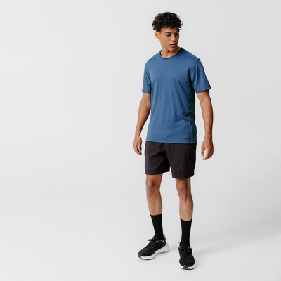 Quần short chạy bộ nam thoáng mát 2 trong 1 dry 550 đen Decathlon KALENJI mã 8772968