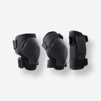 Bộ bảo hộ trượt ván, patin, scooter 3 mảnh cho trẻ em đen DECATHLON oxelo mã 8563374
