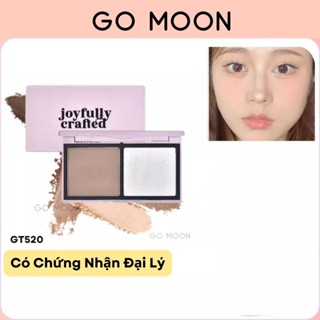 Bảng phấn tạo khối highlight Gogo tales GT520 Gogotales Joyful Crafted 2 trong 1 bắt sáng tốt kèm gương tiện lợi