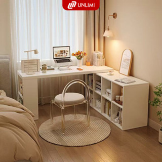 Bàn làm việc, bàn chữ L, bàn học cao cấp kèm kệ sách thông minh thương hiệu UNLIMI- UP368