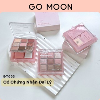 Bảng Phấn Mắt 2 Tầng GOGO TALES GT663 phấn mắt 9 Ô Màu Kèm Má Hồng bắt sáng Glaze Light Dream 13g + 8.7g Go Moon Shop