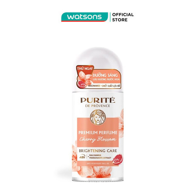 Lăn Khử Mùi Purité Dưỡng Sáng Hương Nước Hoa Cao Cấp Hoa Anh Đào 50ml