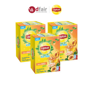  LIPTON Combo 3 hộp Trà Đào Ice Tea  12g x 16 Gói  