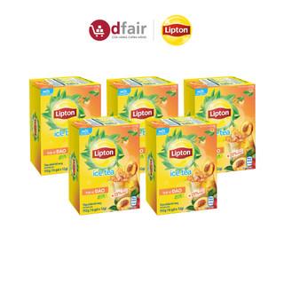  LIPTON Combo 5 hộp Trà Đào Ice Tea  12g x 16 Gói  
