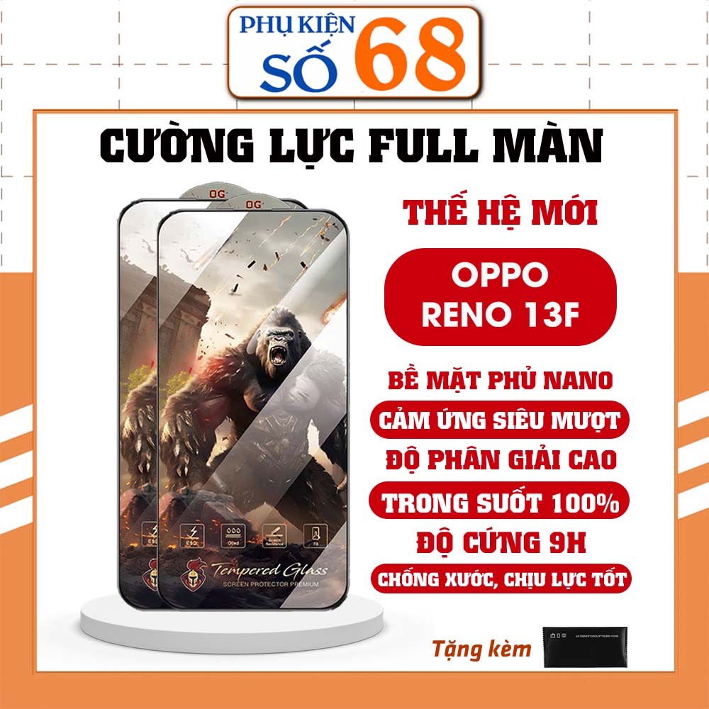 Kính cường lực Oppo Reno13 F / Reno 13F KK warrior phủ nano trong suốt,cảm ứng mượt