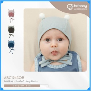 (0-12M) Mũ Buộc dây Quả bông ABC1943QB Muda cho bé trai, bé gái Bu baby | Phụ kiện Chính hãng