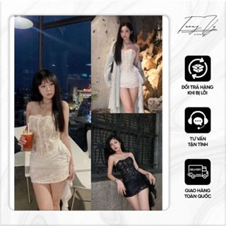 ( Có Bigsize ) Set Áo Corset Cúp Ngực Đính Nơ Siêu Sang Chảnh Cho Nữ by Tường Vy Clothing