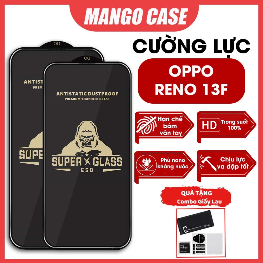 Kính cường lực Oppo Reno13 F / Reno 13F full HD trong suốt bảo vệ toàn màn hình