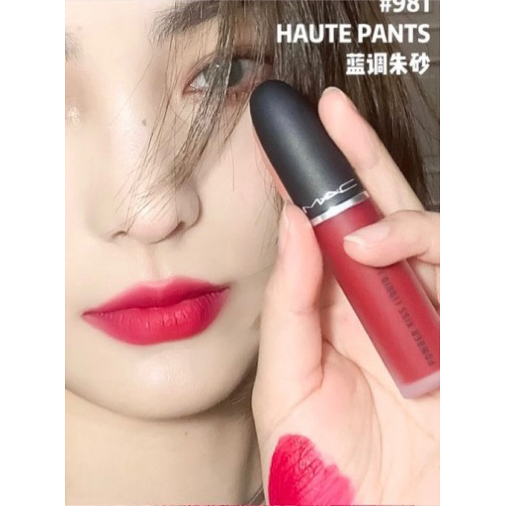 Son Mac 981 Haute Pants - dòng Powder Kiss (CÓ ẢNH THẬT Ở CUỐI)