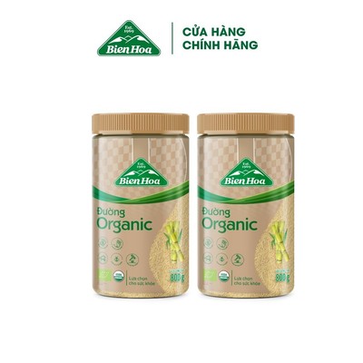Combo 2 Hũ Đường Organic Biên Hòa hũ 800g/hũ
