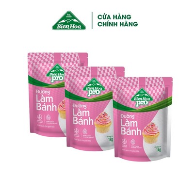 Combo 3 Túi  Đường Làm Bánh Biên Hòa Pro Baking 1Kg/túi