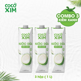 COMBO 3 Hộp Nước dừa Cocoxim đóng hộp Cocoxim Xanh dung tích 1000ml Hộp 