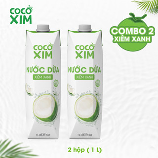  COMBO 2 Hộp Nước dừa đóng hộp Cocoxim Xanh dung tích 1000ml Hộp 