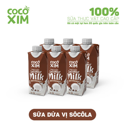COMBO 6 Hộp Sữa dừa đóng hộp Cocoxim Chocolate dung tích 330ml/Hộp