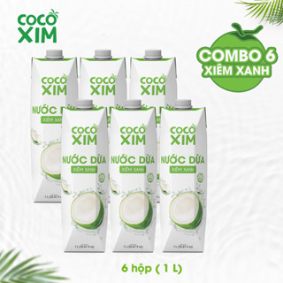  COMBO 6 Hộp Nước dừa đóng hộp Cocoxim Xanh dung tích 1000ml Hộp 