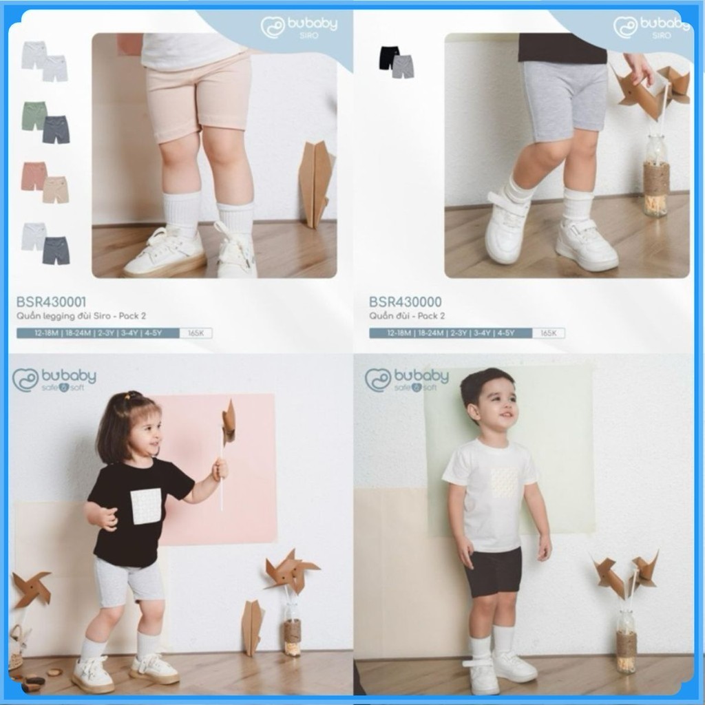 (1M-5Y) Combo 2 quần legging đùi BSR430002 BSR430003 - Bu baby Siro - Bu baby bé trai - Bu baby bé g