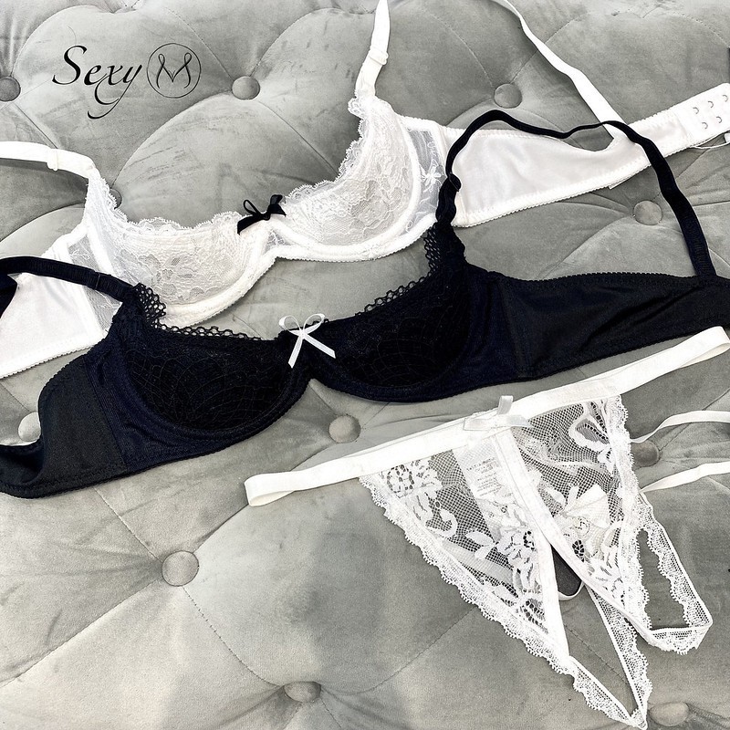 Quần lót ren không đũng hình PLAYBOY LACE THONG QA103 Sexy M | BigBuy360 - bigbuy360.vn